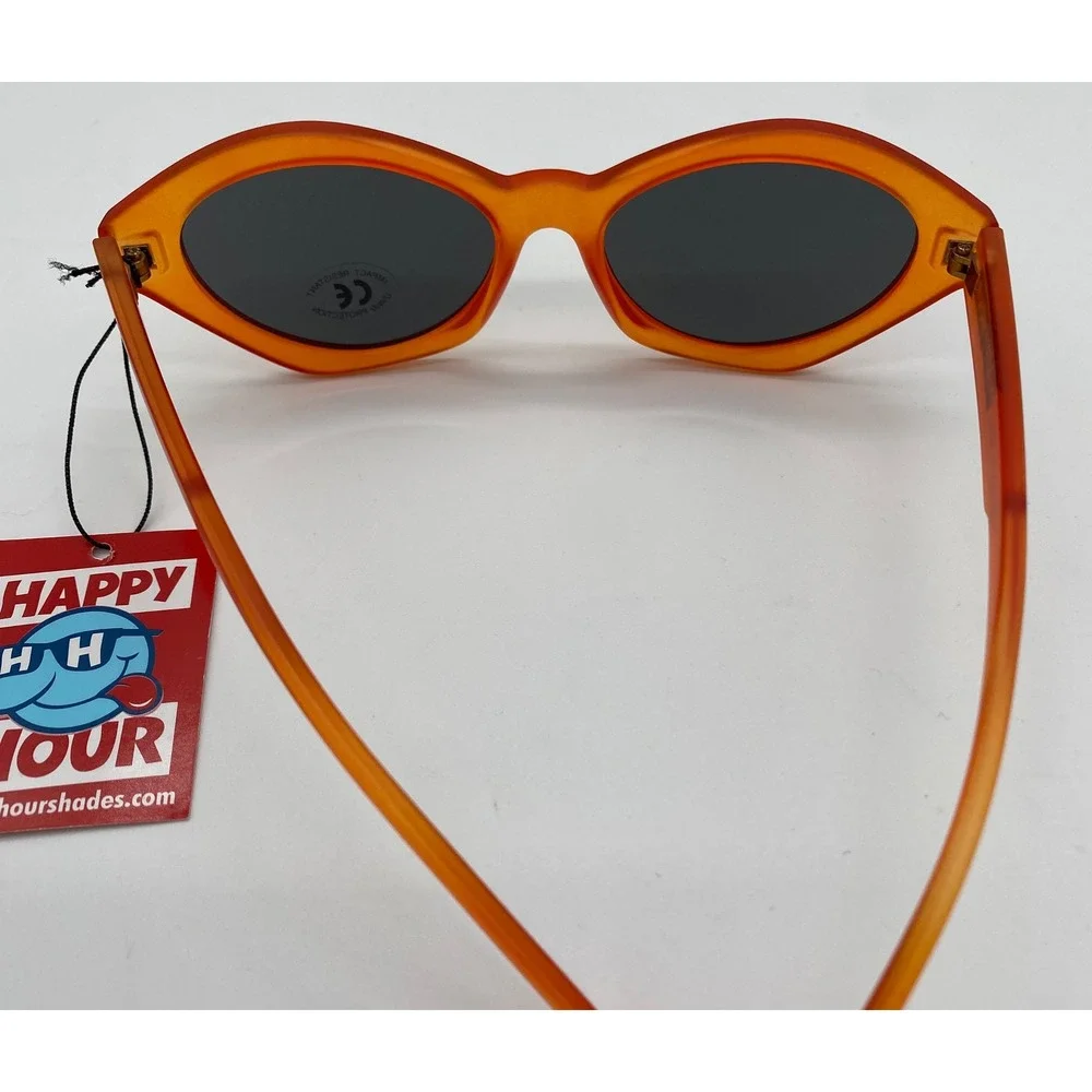 Happy Hour Shades Sunglasses Translucent Orange Cat Eye UV400 Streetwear New